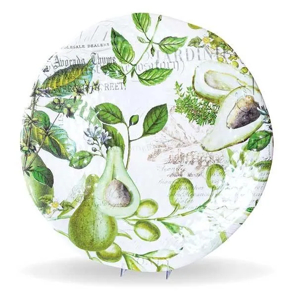 Avocado Large Round Serveware Platter