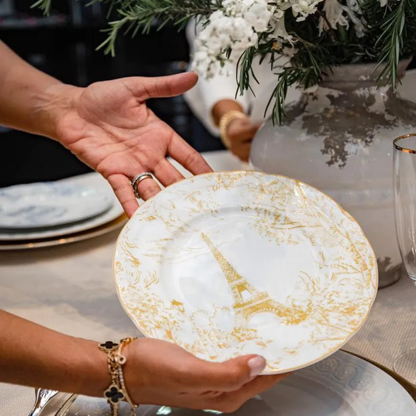 Bernardaud | Tout Paris Round Tart Platter - White & Blue