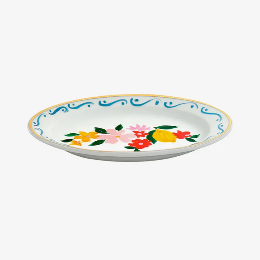 Bitossi Home | Con Amore Oval Tray - Fiori E Limoni