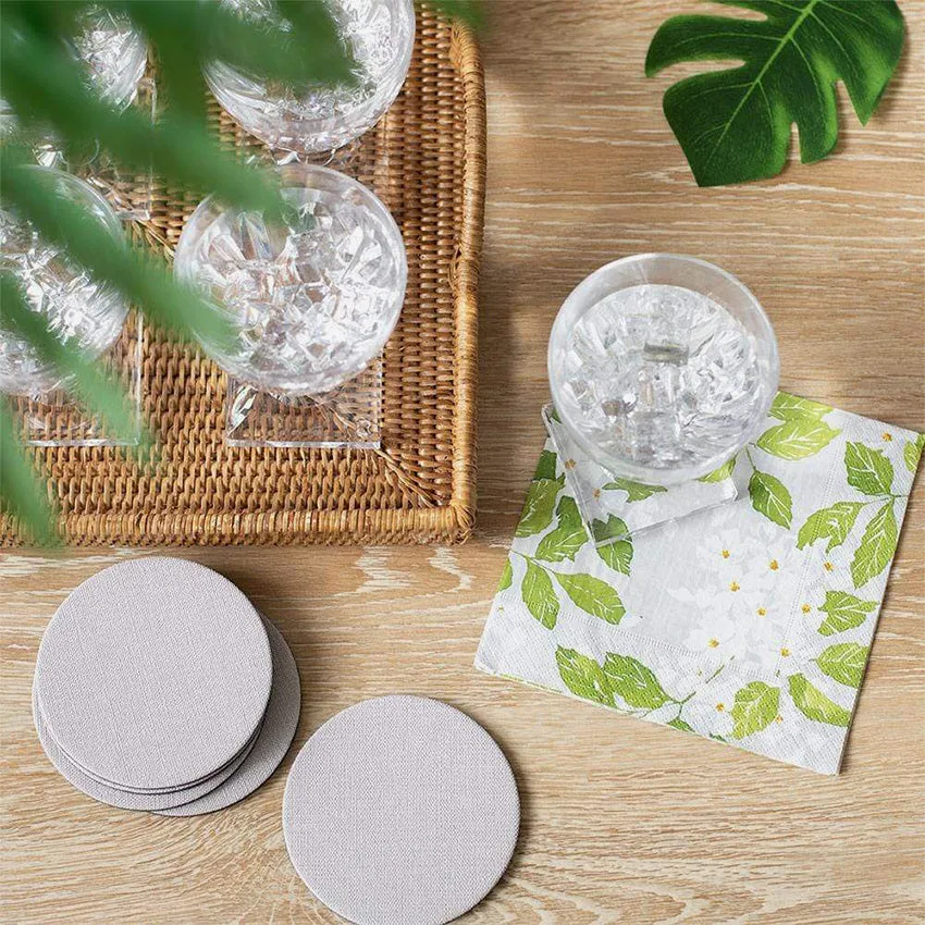 Caspari | Classic Canvas Round Coasters