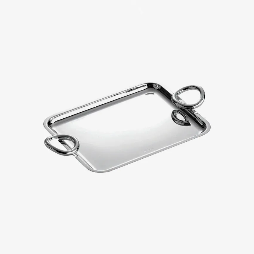 Christofle | Vertigo Rectangular Tray with Handles Silver-Plated
