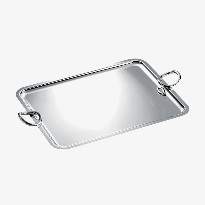 Christofle | Vertigo Rectangular Tray with Handles Silver-Plated
