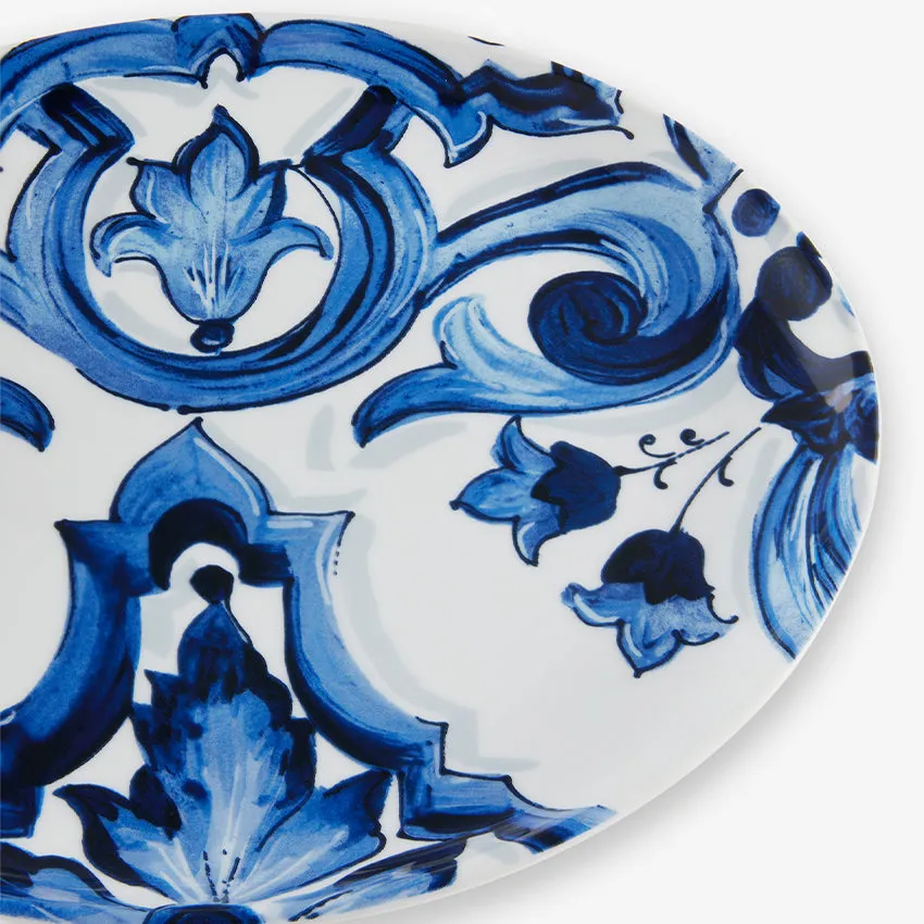 Dolce & Gabbana Casa | Blue Mediterraneo Fiore Oval Serving Plate