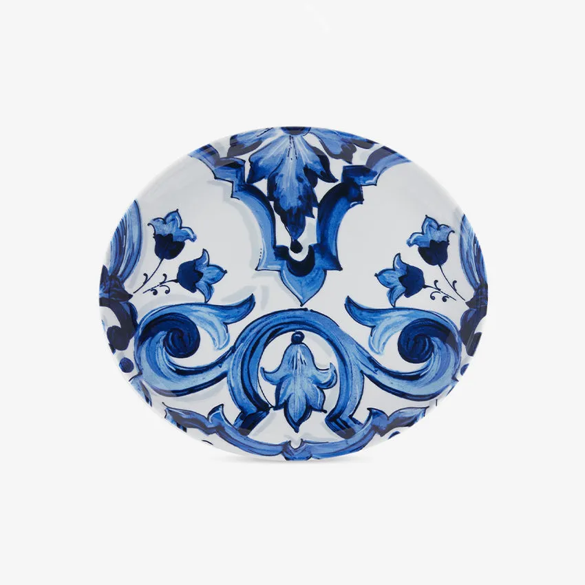 Dolce & Gabbana Casa | Blue Mediterraneo Fiore Oval Serving Plate