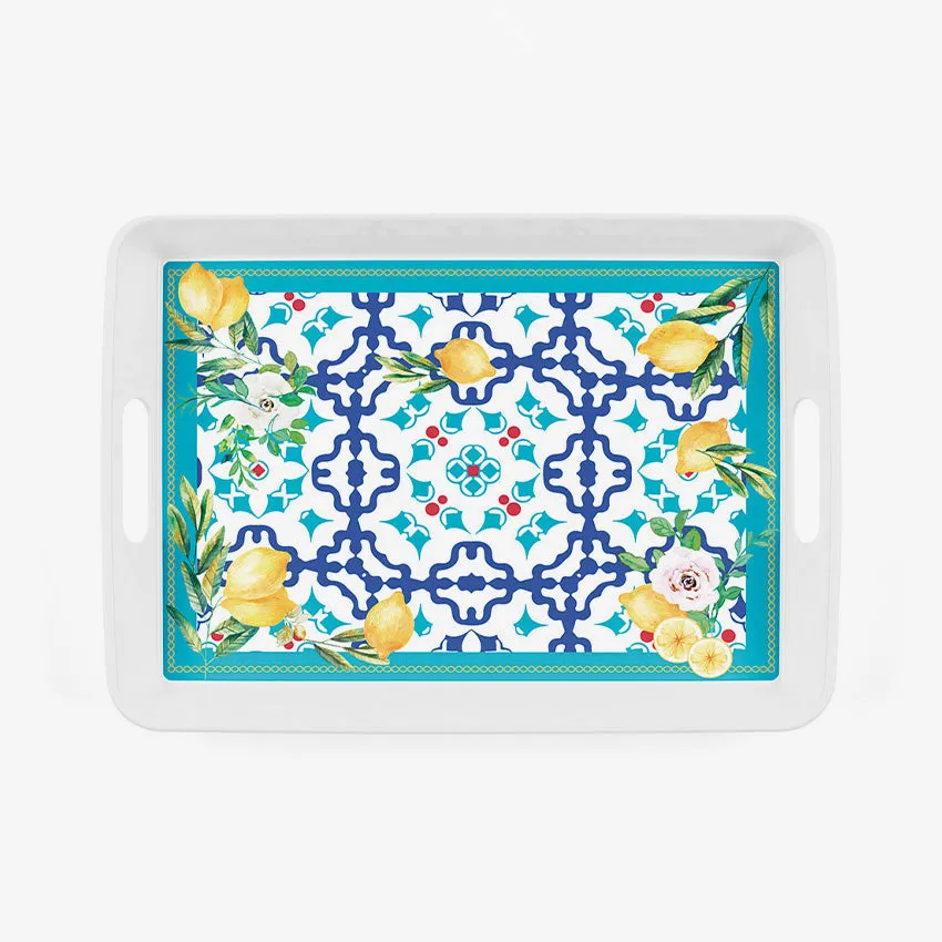 Guzzini | Flower & Lemon Rectangular Tray With Handles