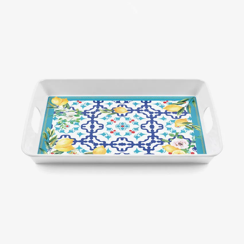 Guzzini | Flower & Lemon Rectangular Tray With Handles