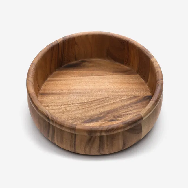Ironwood | Acacia Bead Rim Large Salad Bowl - Brown