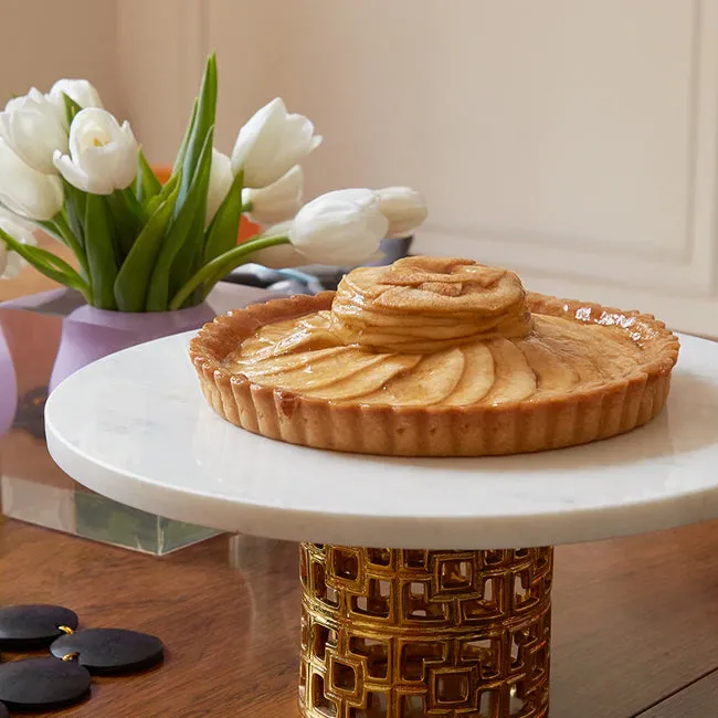 Jonathan Adler | Brass Nixon Cake Stand White Marble / Brass