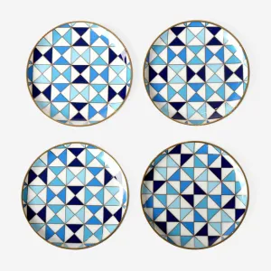 Jonathan Adler | Sorrento Coasters (Blue) Porcelain D: 4 in
