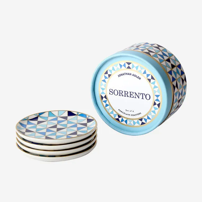 Jonathan Adler | Sorrento Coasters (Blue) Porcelain D: 4 in