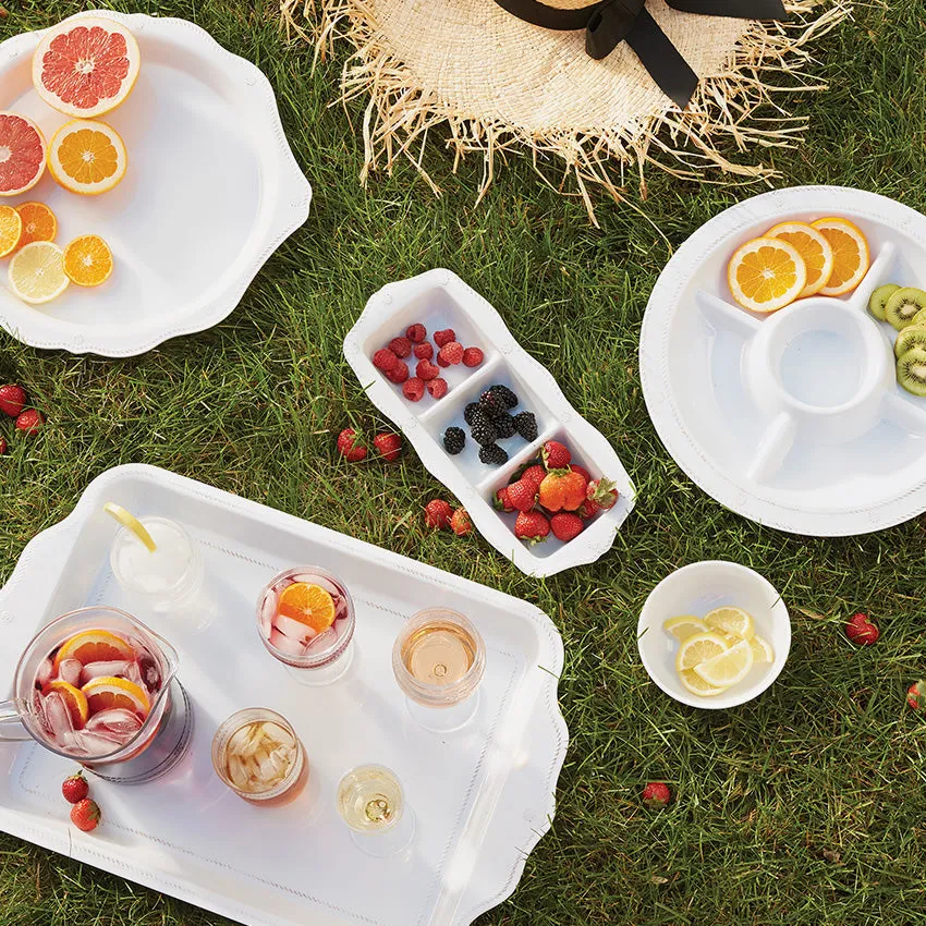 Juliska | Berry & Thread Melamine Triple Section Server - Whitewash