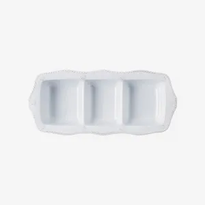 Juliska | Berry & Thread Melamine Triple Section Server - Whitewash