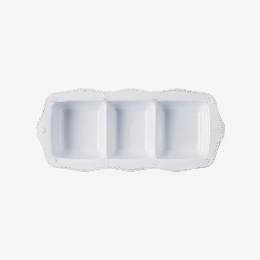 Juliska | Berry & Thread Melamine Triple Section Server - Whitewash