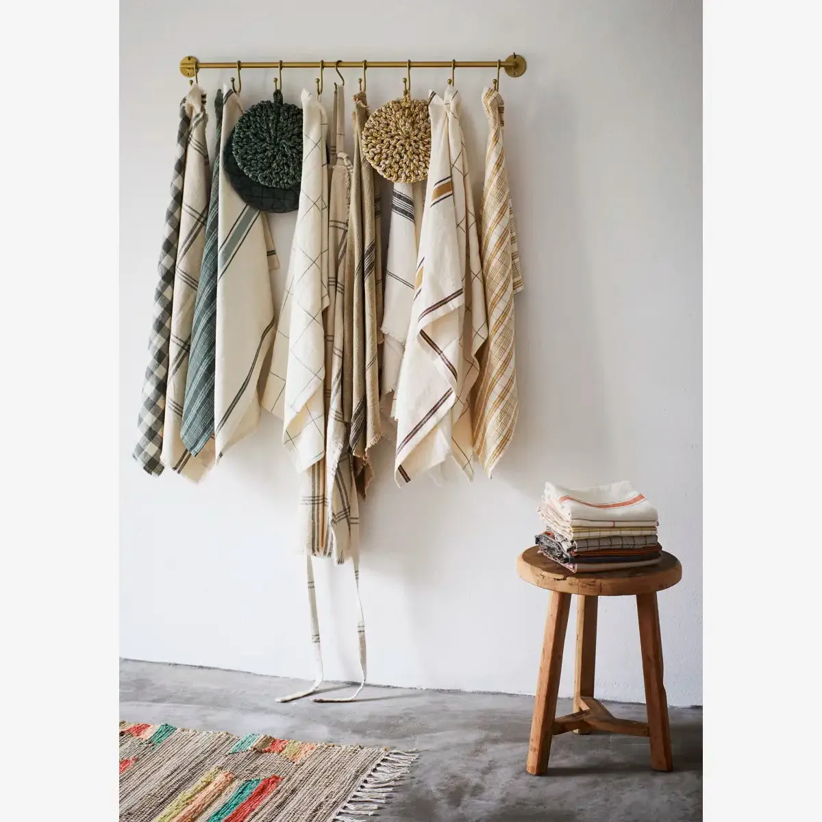 Kitchen Towel - Off White & Tomato