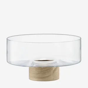Lsa | Lotta Pedestal Bowl Clear & Ash Base - Clear