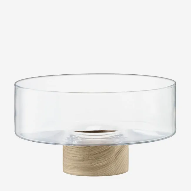 Lsa | Lotta Pedestal Bowl Clear & Ash Base - Clear