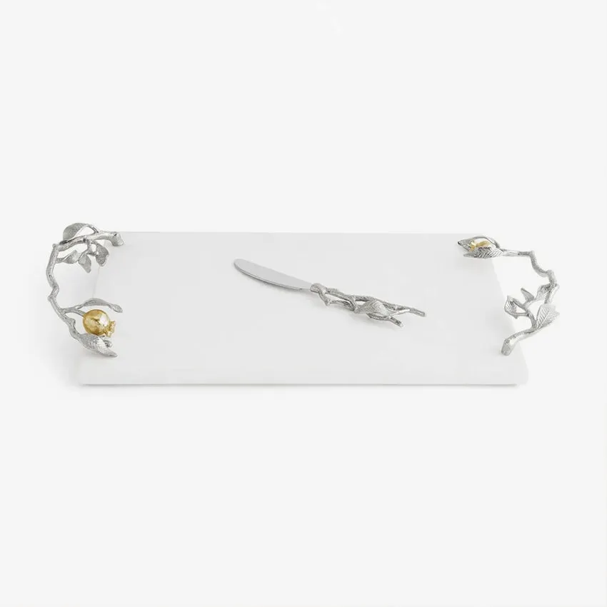 Michael Aram | Pomegranate Cheeseboard & Spreader - Silver & Gold