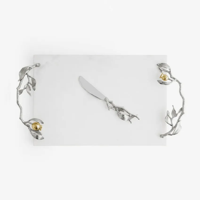 Michael Aram | Pomegranate Cheeseboard & Spreader - Silver & Gold