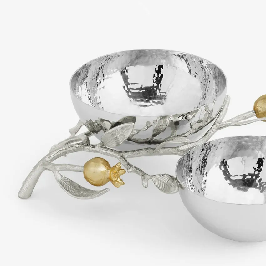 Michael Aram | Pomegranate Double Bowl - Silver & Gold