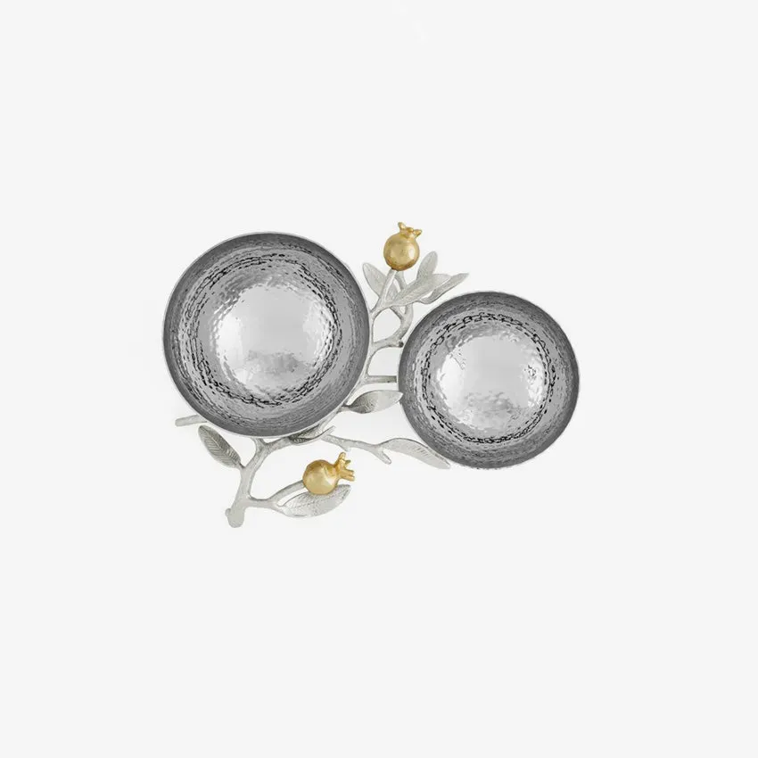 Michael Aram | Pomegranate Double Bowl - Silver & Gold