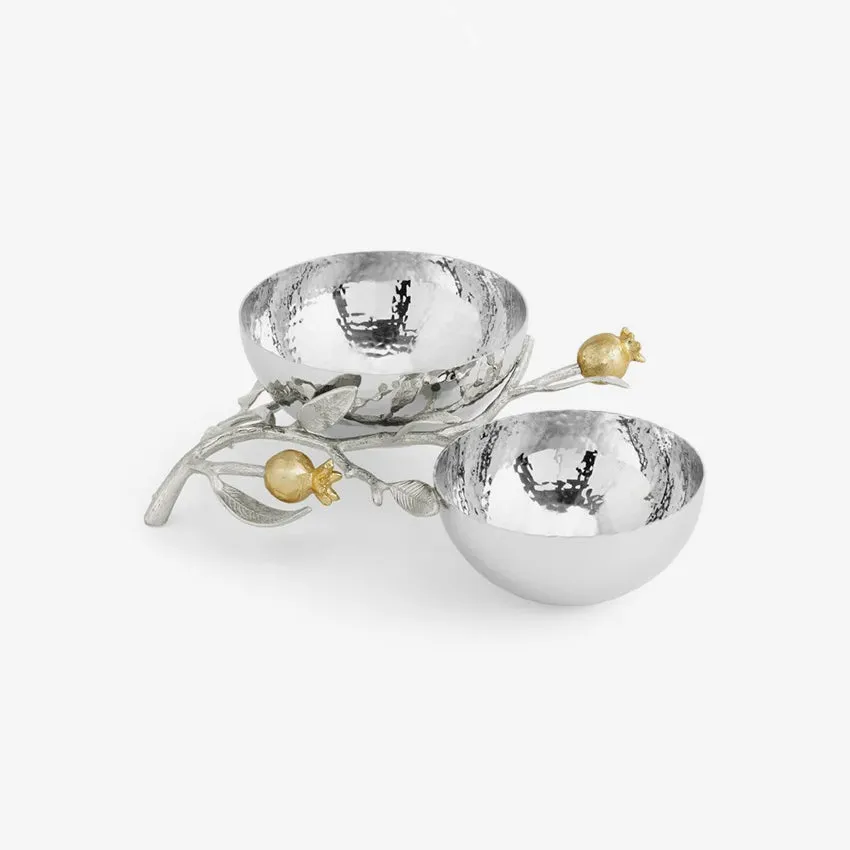 Michael Aram | Pomegranate Double Bowl - Silver & Gold
