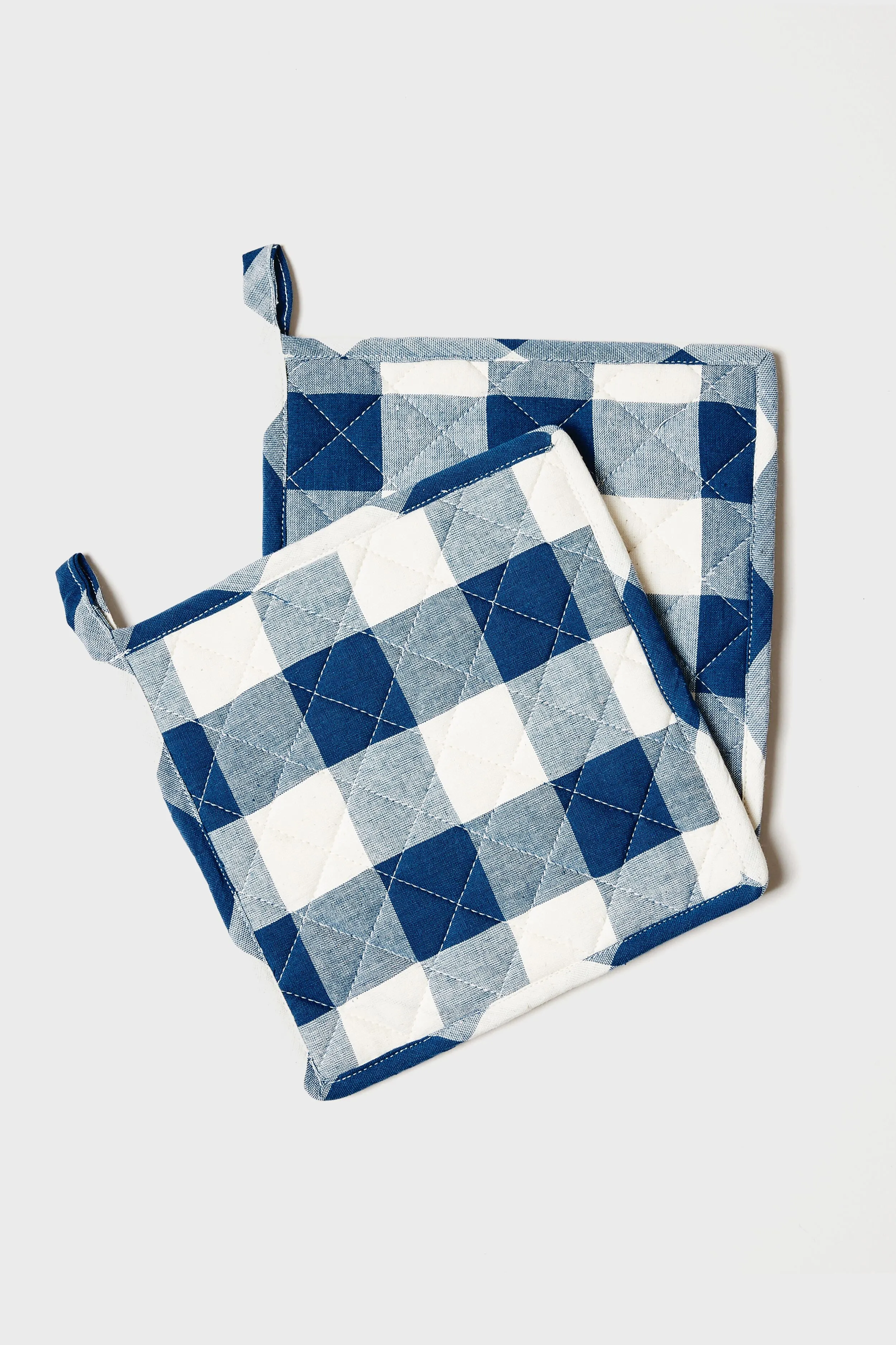 Navy Gingham Potholder