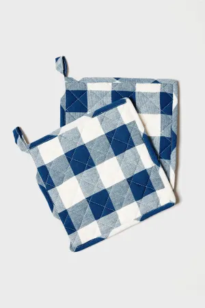 Navy Gingham Potholder