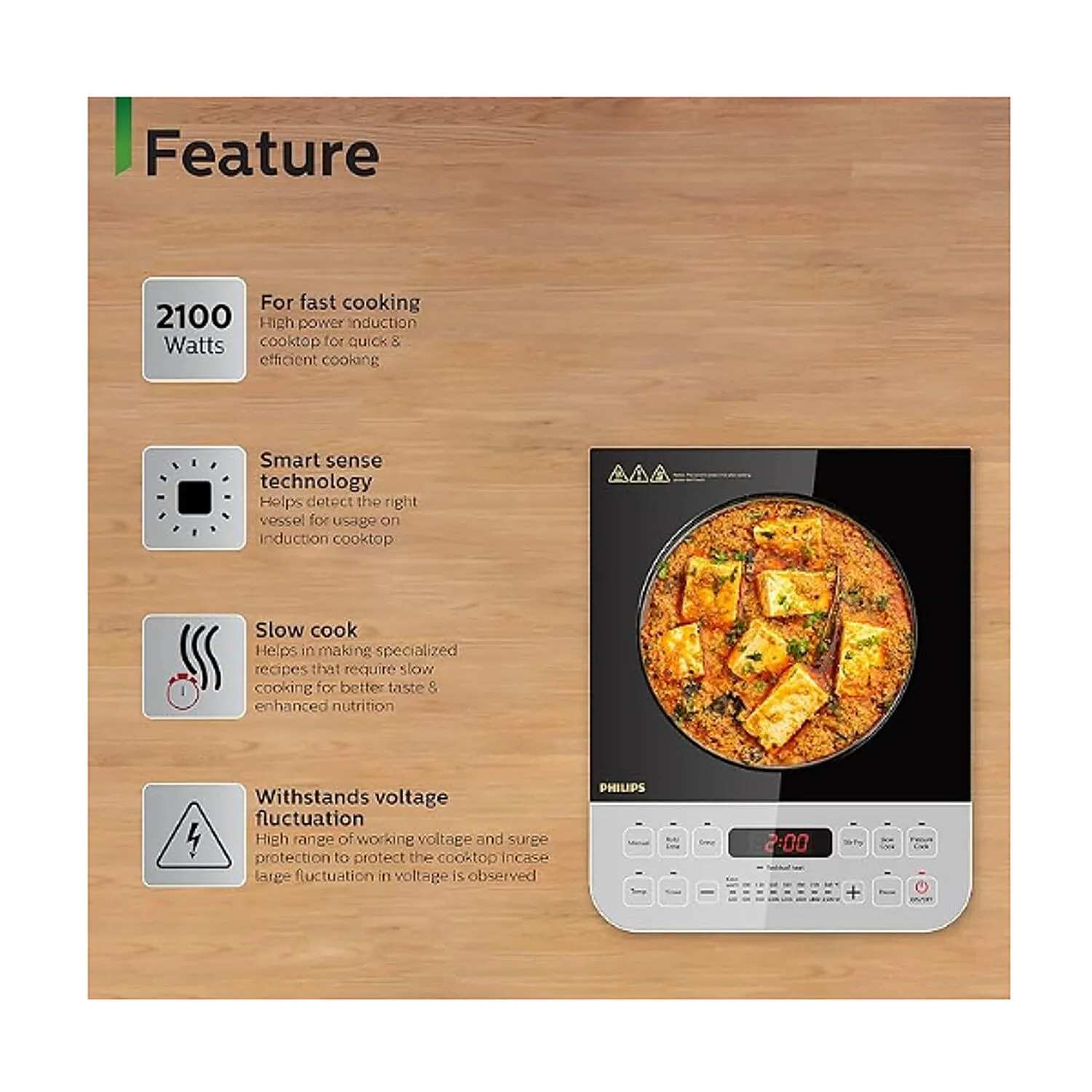Philips Viva Collection 2100-Watt Induction Cooktop - HD4928/01