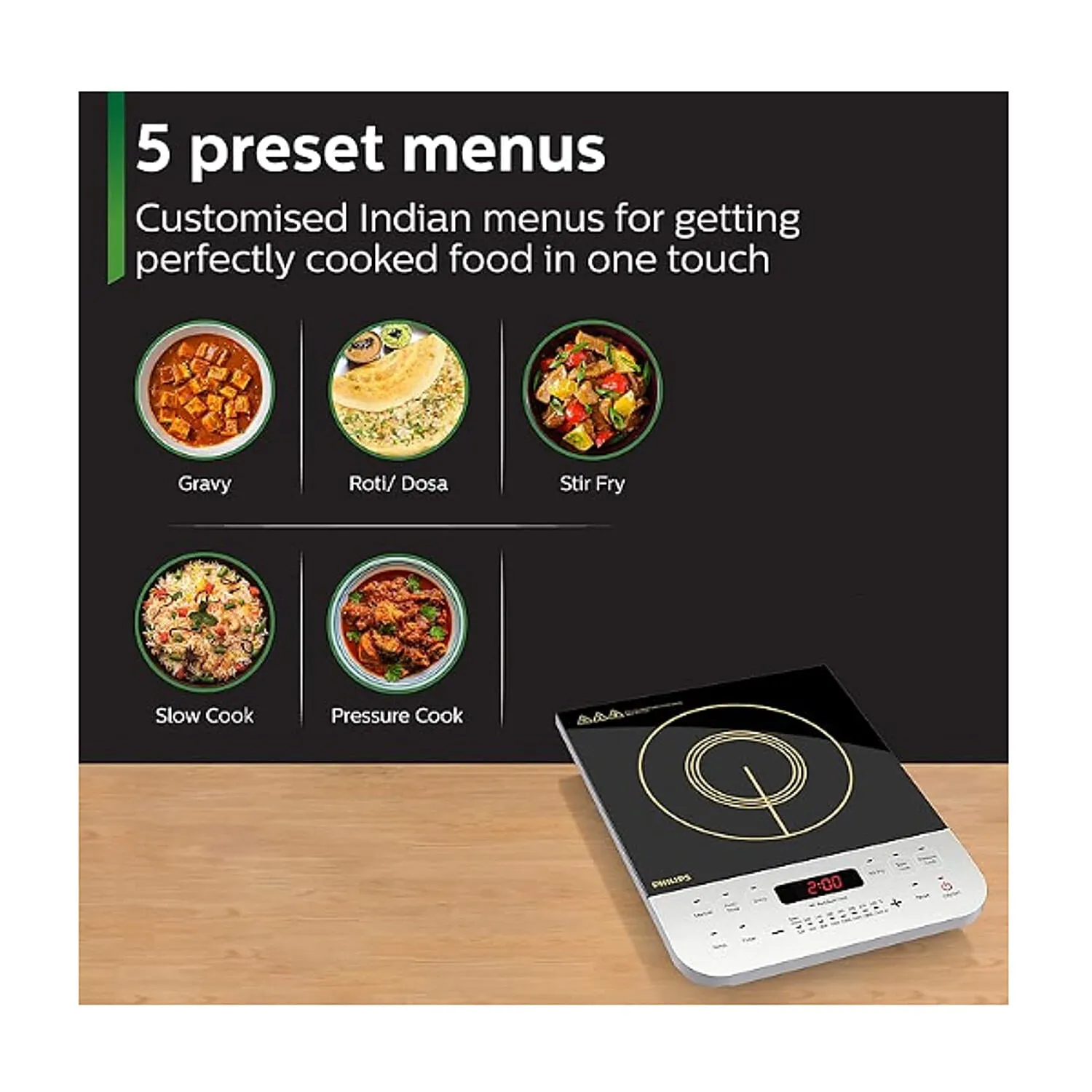 Philips Viva Collection 2100-Watt Induction Cooktop - HD4928/01