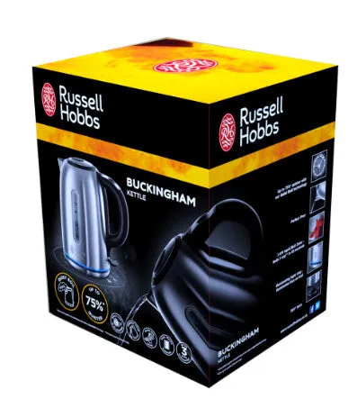 Russell Hobbs Buckingham electric kettle 1.7 L 3000 W Black, Stainless steel