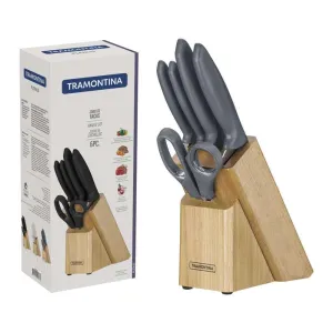 Tramontina Cutleria Plenus Knife Set 6pc Block Stand Green