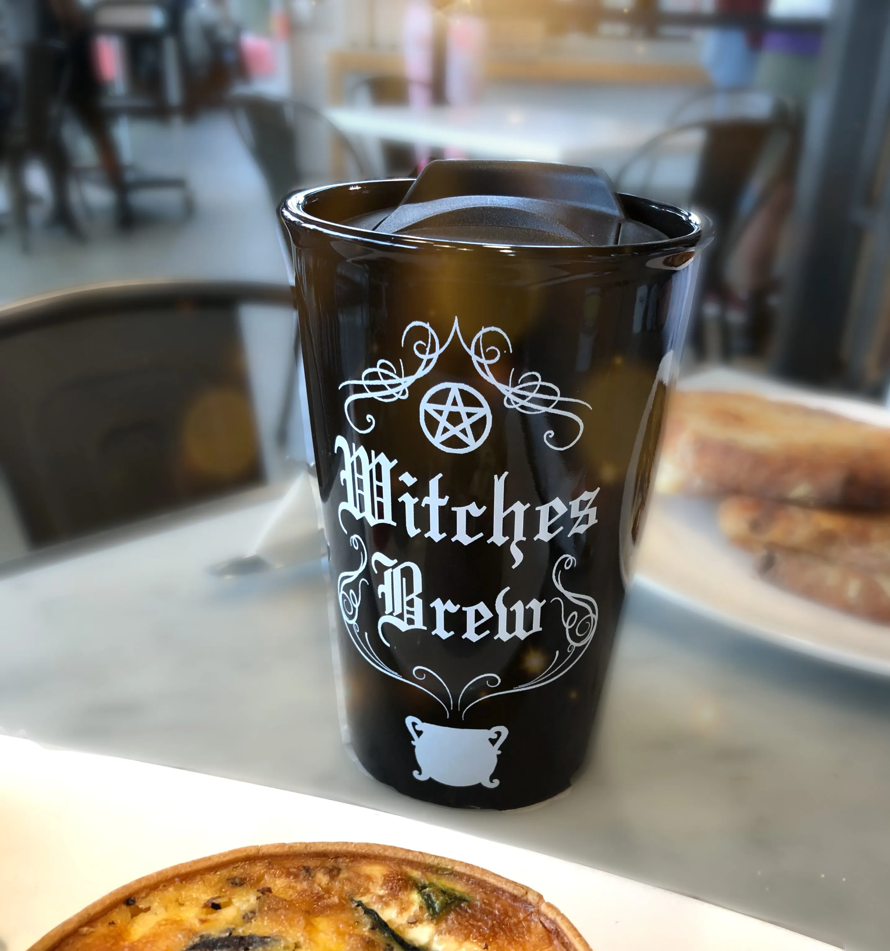Travel Tumbler - Witches Brew - Cauldron - Pentagram - Insulated Ceramic Mug