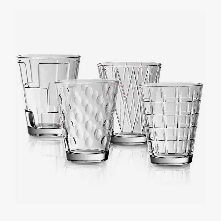 Villeroy & Boch | Dressed Up Crystal Glass Tumblers: Assorted Patterns - Set of 4