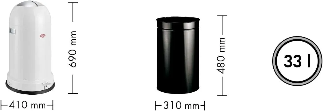 Wesco Kickmaster Classic Line 33 Litres, Black