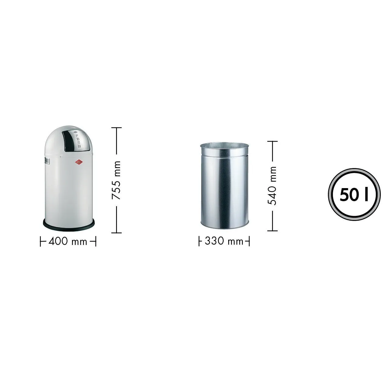 Wesco Pushboy 50 Litres, Limegreen