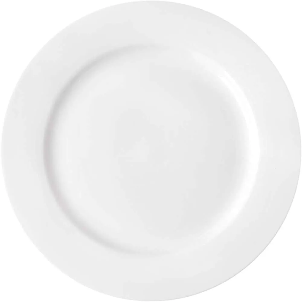 White Ceramic Plate 8" Round #4420